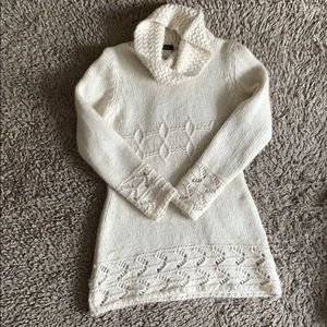 Wool/Alpaca Blend Cream Sweater Dress Italian Made